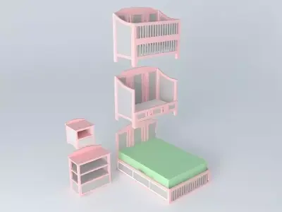 3InOne Child's Bedroom Ensemble Free 3D model