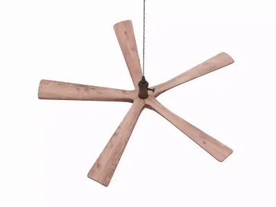 Modern Wooden 5-Blade Ceiling Fan with Light 3D model