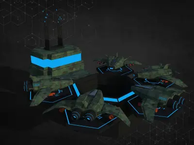 Sci-Fi Space-Ship Base 3D model