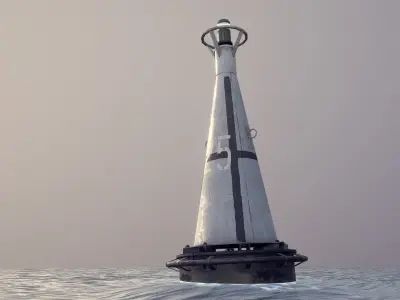 Buoy River RB-6-01 Left Danger Mark Low-poly 3D model