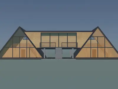 A-frame house double 3D model