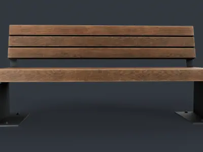 Modern Outdoor Bench 13 PBR Game Ready Low-poly 3D model