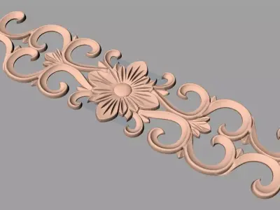 Door flower relief model STL format for CNC carving E461 3D model