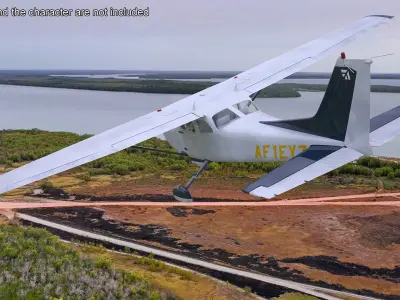  Single Engine Private Airplane Cessna 172 Rigged for Maya 