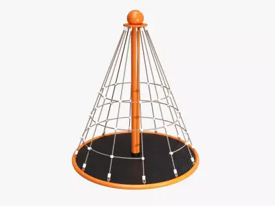 Playground carousel with rope climber  3D model