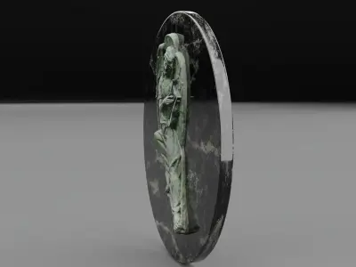 Angel witch harp high-poly 3D model