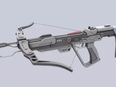 Scifi crossbow Low-poly 3D model