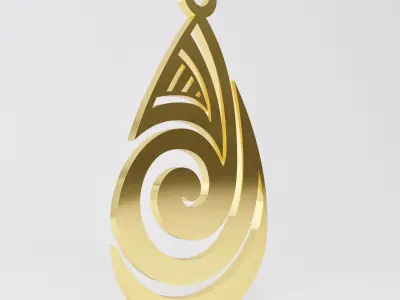 Maori pendant 8 3D print model