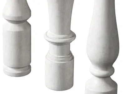 Marble Quintet Balusters with Classic Design 2 3D model