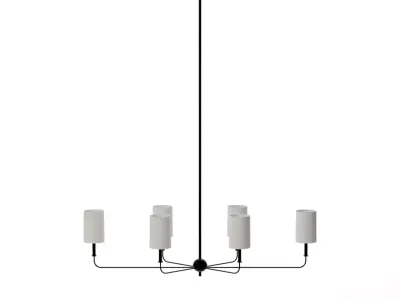 Foxdale Six Light Linear Chandelier Black Low-poly 3D model