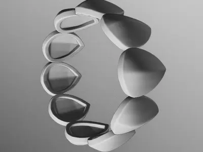 AquaShield Teardrop Ring - Customizable Futuristic Jewelry 91 3D print model