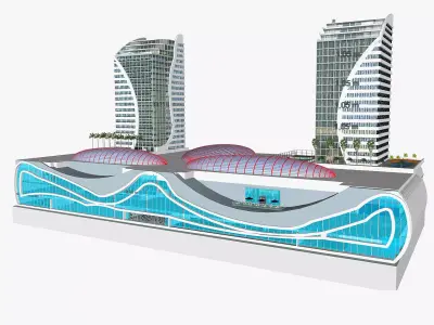 Conceptual mix use building 3D model