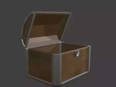 Stylized Low Poly Chest Game Ready Free low-poly 3D model