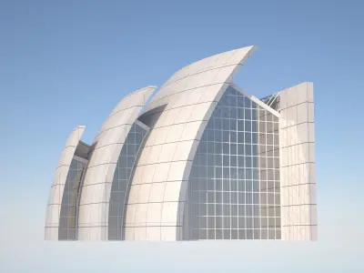 Landmark and municipal buildings pack Low-poly 3D model