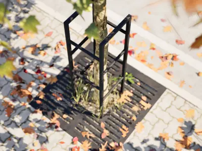 Tree grill lattice Low-poly 3D model