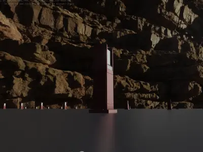 Street Light 8 Bollard 500mm Dark Red Version 1 Low-poly 3D model