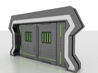 SCI FI DOOR MODEL 3DS MAX 3D model