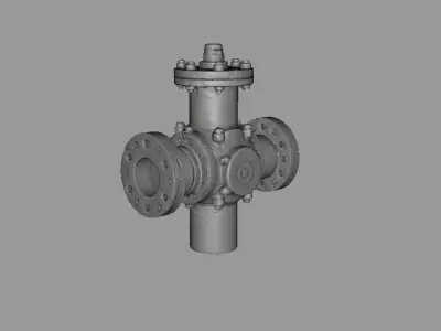 Industrial Valve Duo Pack Low Poly Game Ready 3D Models Low-poly 3D model