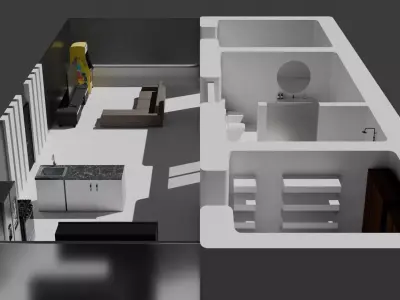Glass House Design Concept Low-poly 3D model