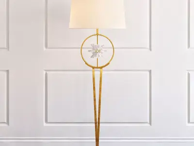 Encircled quartz crystal star floor lamp 3D model