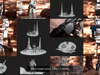 Clone trooper phase 1 duo  3D Model Pack