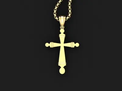 High Cross Pendant Light Gold 18K 3CP024 3D print model