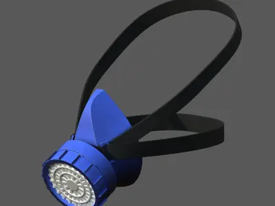 Gas mask protection futuristic technology armor  Low-poly 3D model