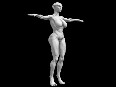 Female Alien Creature 3D model