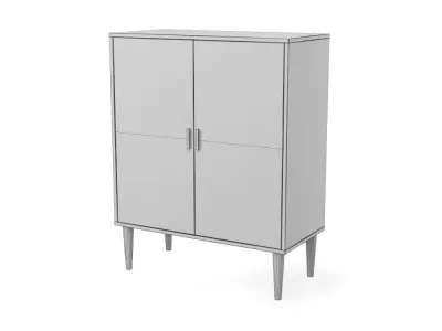 Sideboard PBR low-poly cabinet with two doors Low-poly 3D model