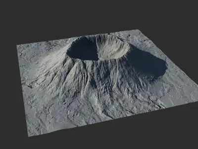 Landscape Environment Volcano 4 Low-poly 3D model