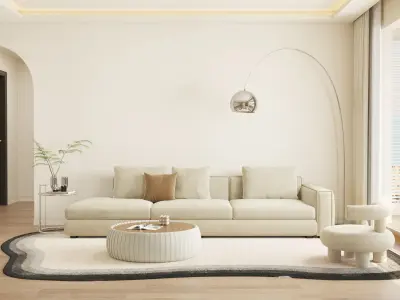 Blender Eevee Modern Mansion Low-poly 3D model