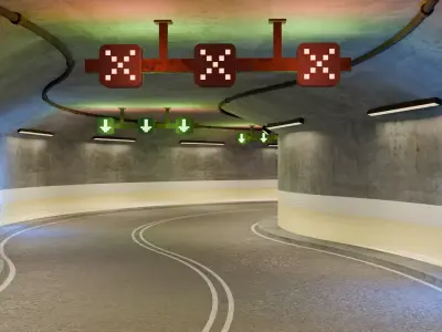 Road Tunnel Environment Low-poly 3D model