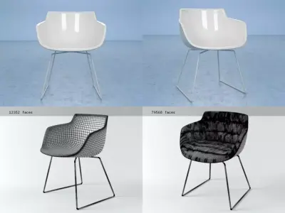 Flow armchair sled base 3D model