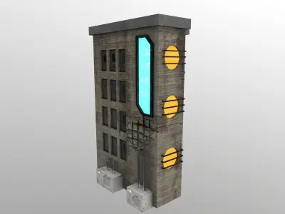 Cyberpunk City - Building 40 Low-poly 3D model