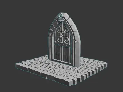 Dead cells door Low-poly 3D model
