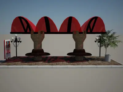Bus stop Low-poly 3D model
