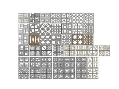 Brick Roster partitions wall 3d model  3D model