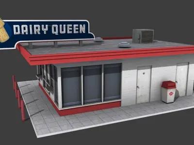 Dairy Queen Building Low-poly 3D model
