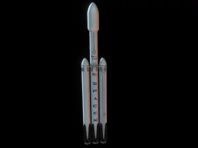 SpaceX Falcon Heavy  Low-poly 3D model