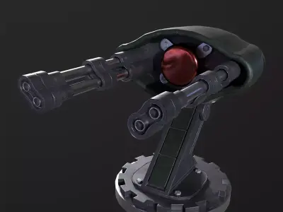 Defense Sci-Fi Turret PBR Low-poly 3D model