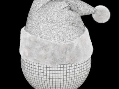 Christmas toy in a Santa Claus hat 2 3D model