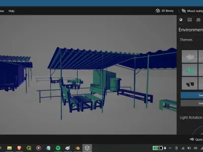 Warung Tepi Danau Lakeside Stall Low-poly 3D model