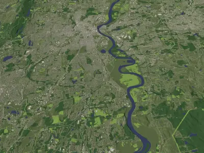 Hartford Connecticut USA 40 km x 40 km - city and urban 3D model