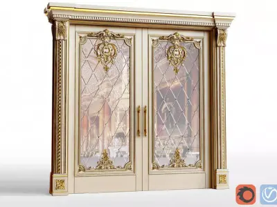 Sliding interior doors in classic style 3D model