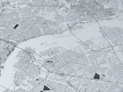 Philadelphia Road Network and Streets 3D model
