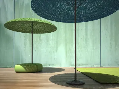 Mogambo umbrella on table 3D model