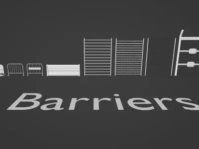  Barriers Collection 3D model Low-poly 3D model