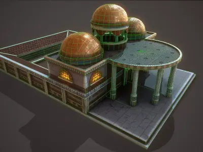 Ancient Roman Bath Low-poly 3D model