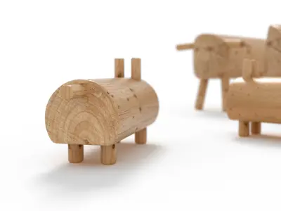 Richter Spielgerate Sheep Mouse standing Playground Wooden 3D model