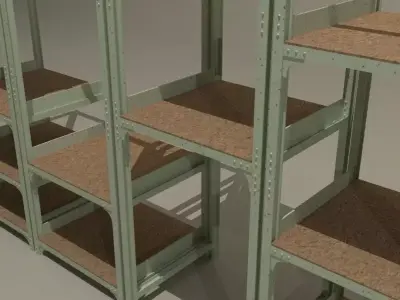 Industrial shelf  Free low-poly 3D model